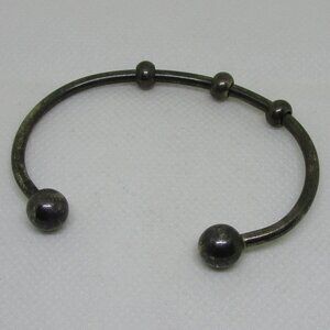 blackened solid silver cuff bracelet